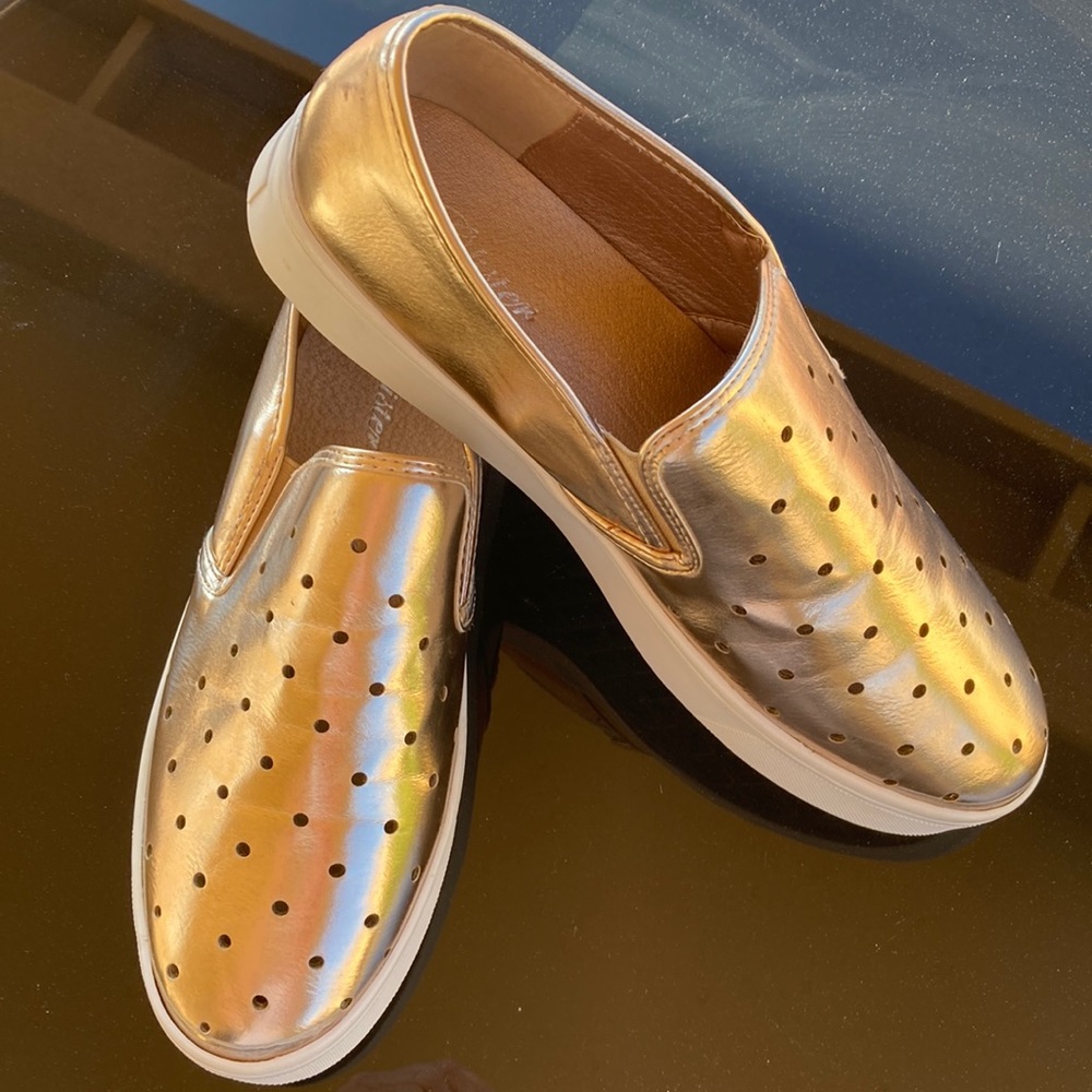 Glister Gold Savana Slip On Platform Athletic Casual Breathable Sneaker Shoe 8.5